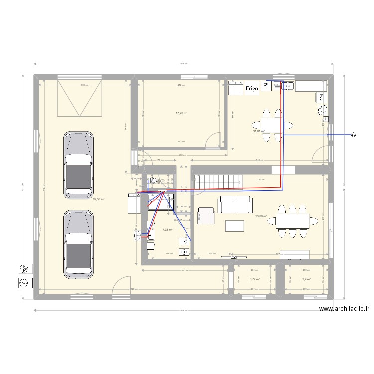 plan n°10. Plan de 8 pièces et 169 m2