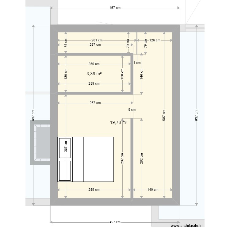 Maison Extension + étage test cloisons. Plan de 0 pièce et 0 m2
