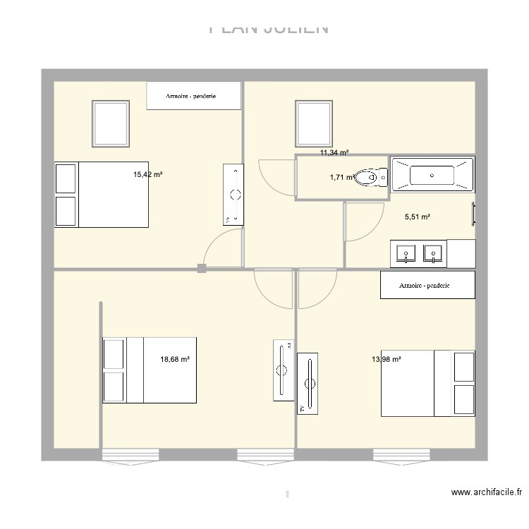 Launaguet JULIEN. Plan de 0 pièce et 0 m2