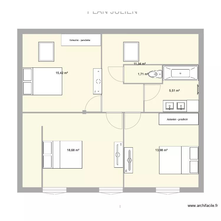 Launaguet JULIEN. Plan de 