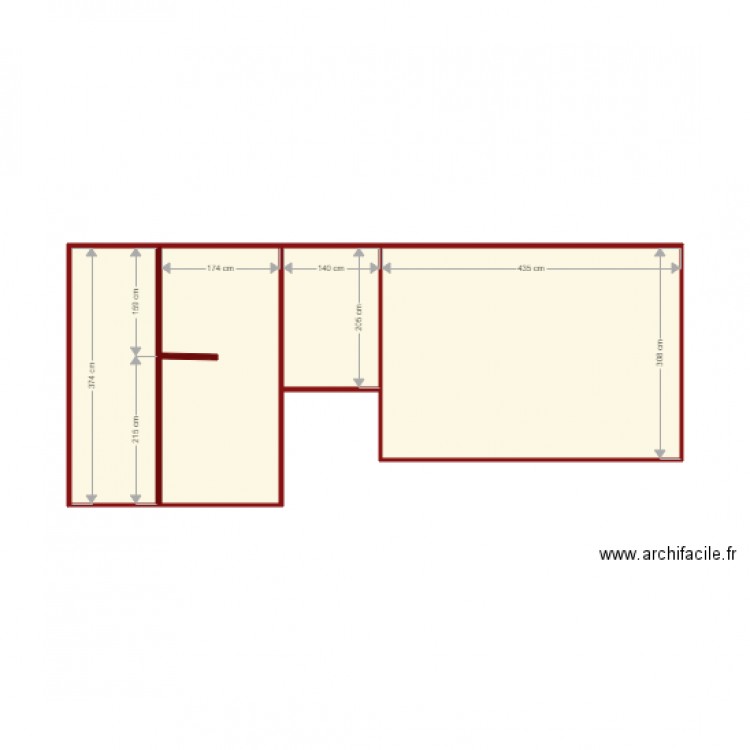 Q10 faux plafond lamelles. Plan de 4 pièces et 27 m2