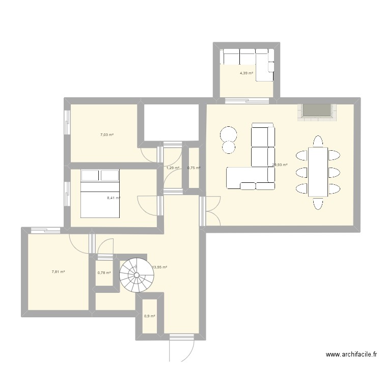 Plan de base appartement. Plan de 0 pièce et 0 m2