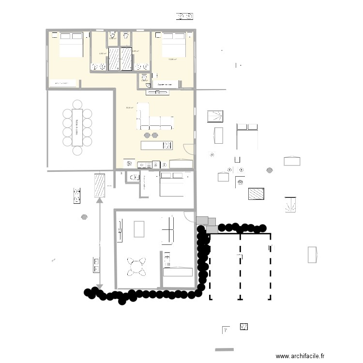 maisonpresque fini. Plan de 6 pièces et 81 m2