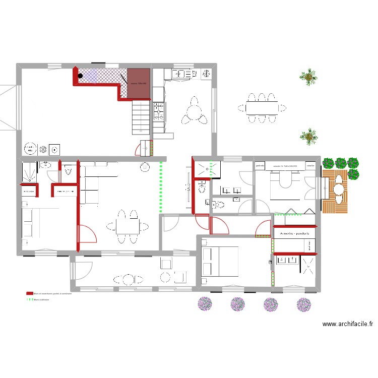 projet c bis. Plan de 7 pièces et 46 m2