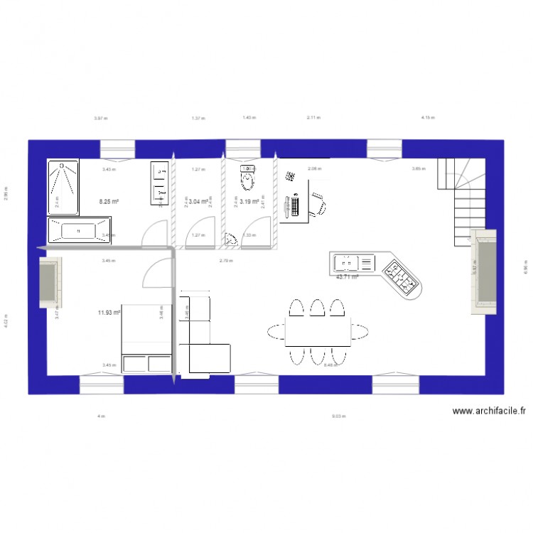 Ferme Sézelard interieur maison aménagée 1. Plan de 0 pièce et 0 m2