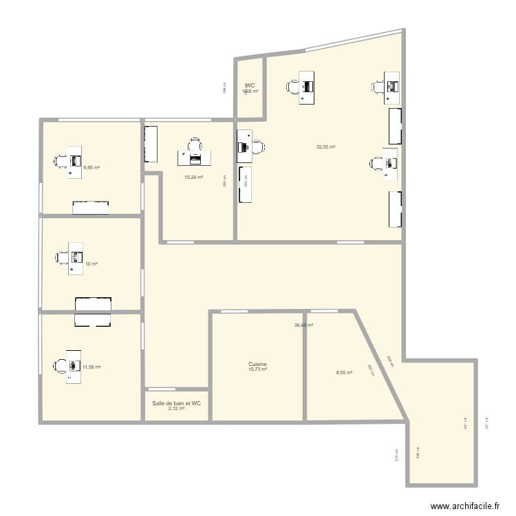 bureaux. Plan de 0 pièce et 0 m2