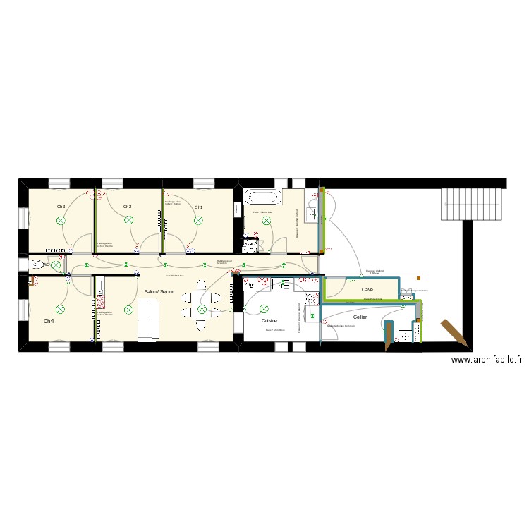 Ecole St Therèse 1er projet V2. Plan de 10 pièces et 73 m2