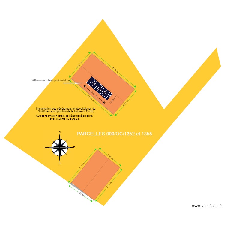 Plan de masse Diaz. Plan de 2 pièces et 177 m2