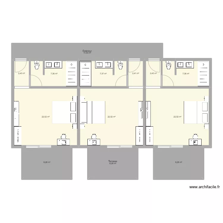 &eacute;tage Nosy Be V1. Plan de 