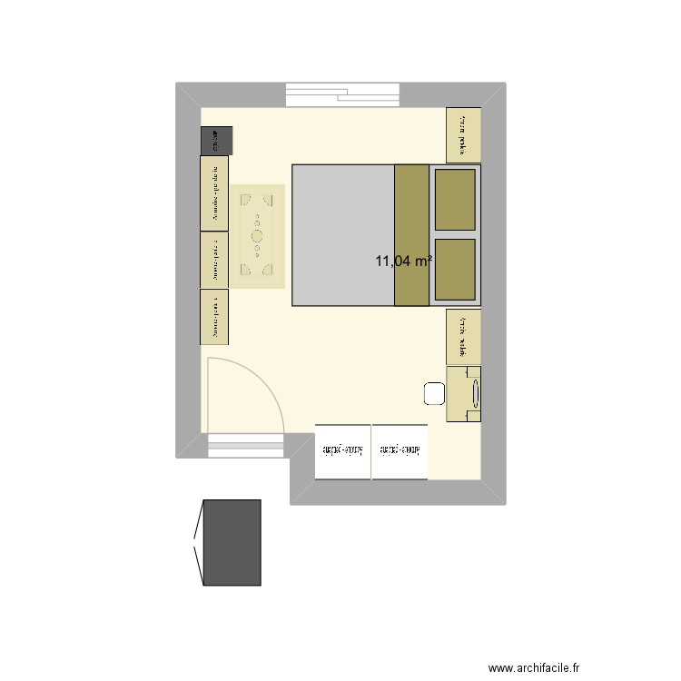 Ma chambre. Plan de 1 pièce et 11 m2