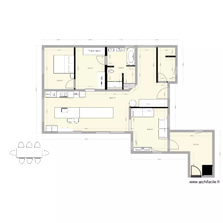gros euvre 2. Plan de 7 pièces et 132 m²