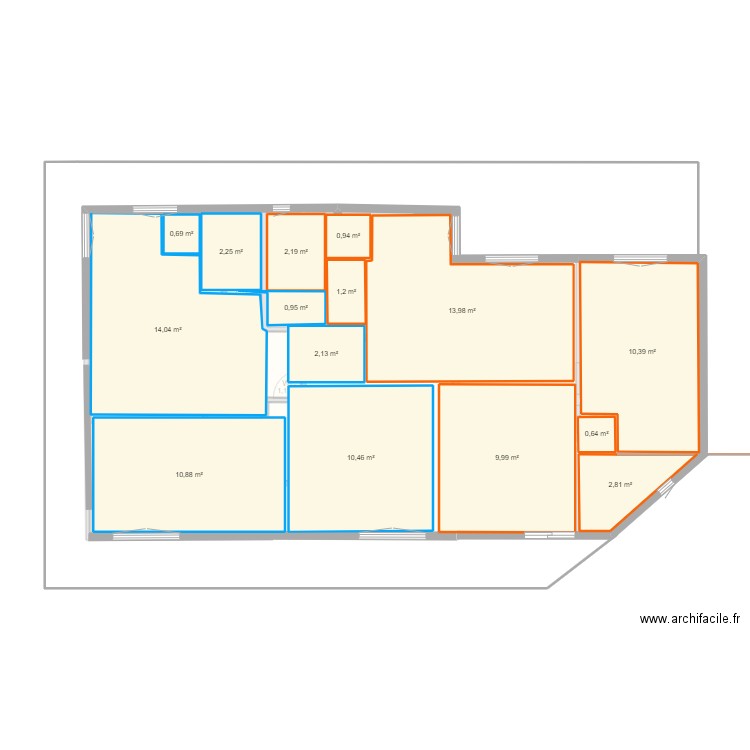 DOUALA CHAMBY5. Plan de 30 pièces et 163 m2