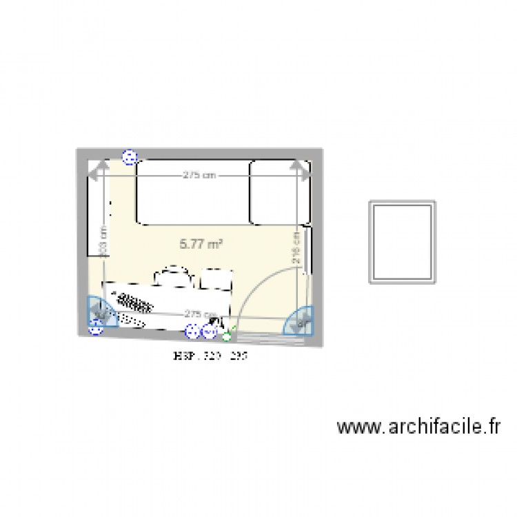 leon blum 1. Plan de 1 pièce et 6 m2