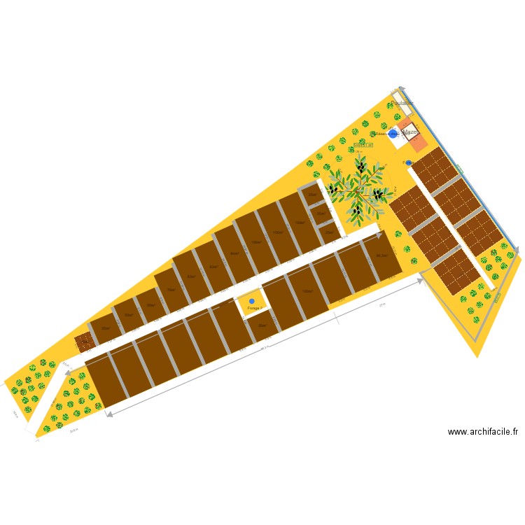 Jardin partagé V8 poulailler haie Puits 1420. Plan de 0 pièce et 0 m2