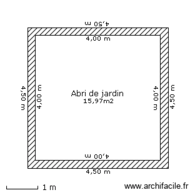 abri de jardin. Plan de 