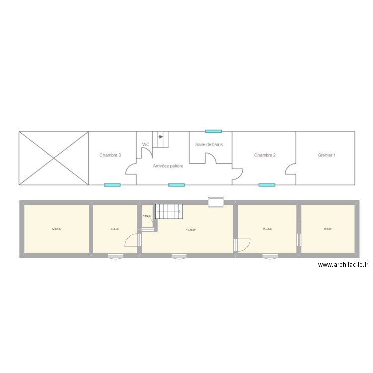1er etage. Plan de 0 pièce et 0 m2