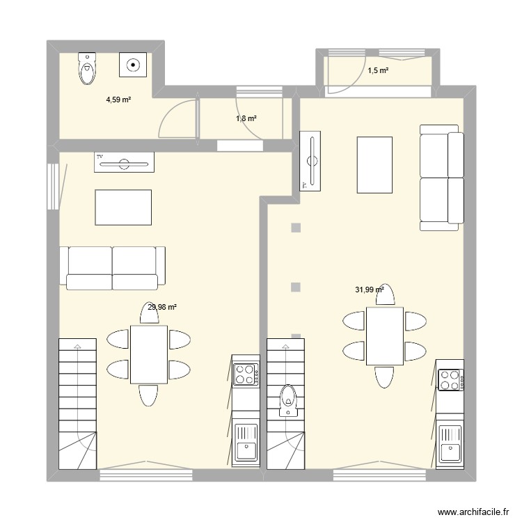 RDC ST JUST. Plan de 0 pièce et 0 m2