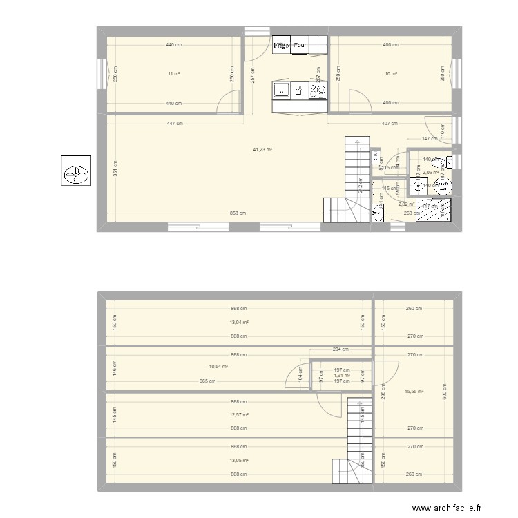 MFC. Plan de 11 pièces et 134 m2