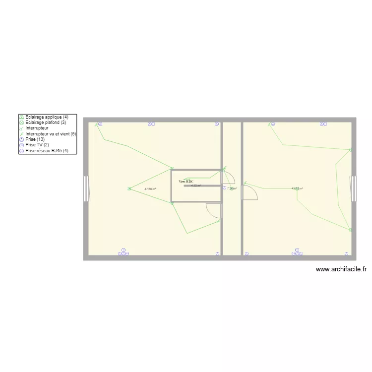 Maison DAOURS R1. Plan de 