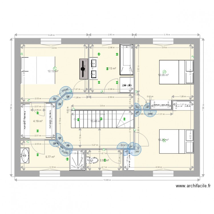 1er étage Bastide v2. Plan de 0 pièce et 0 m2