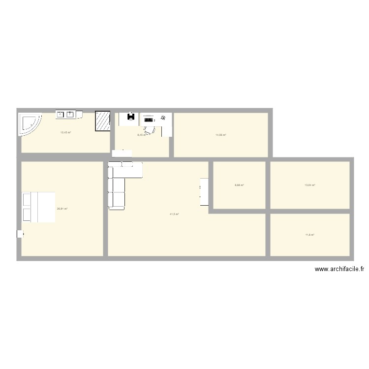 elsa maison 3D 1. Plan de 8 pièces et 137 m2
