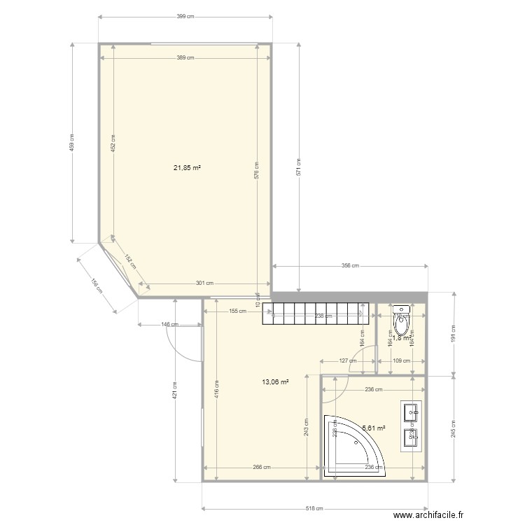 STE MARIE RDC. Plan de 4 pièces et 42 m2