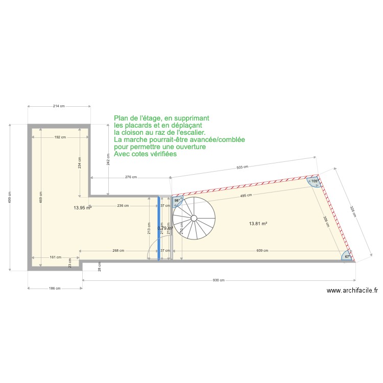 Etage Victor  Agathe projet 2 bis. Plan de 0 pièce et 0 m2