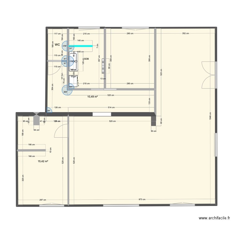 plan plaquiste. Plan de 6 pièces et 110 m2