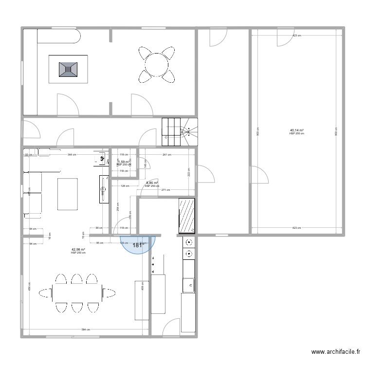 Mam. Plan de 4 pièces et 94 m2