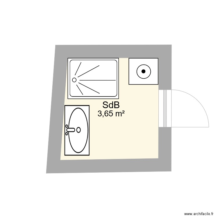 SdB Touquet bis. Plan de 0 pièce et 0 m2