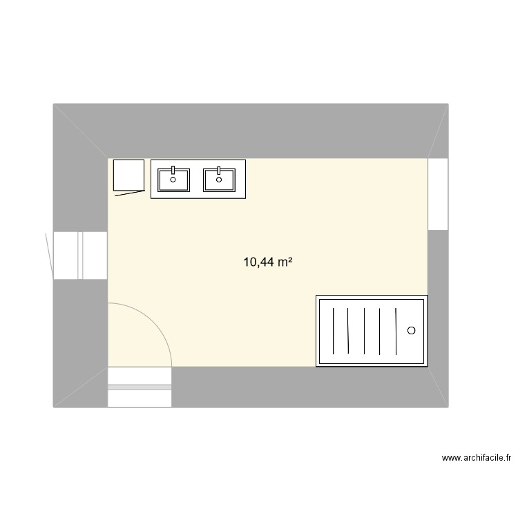 Salle de bain. Plan de 1 pièce et 10 m2