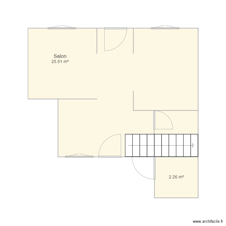 rdc. Plan de 2 pièces et 28 m2