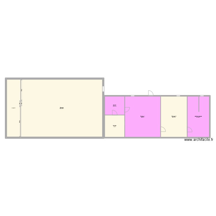 entrepôt. Plan de 7 pièces et 266 m2