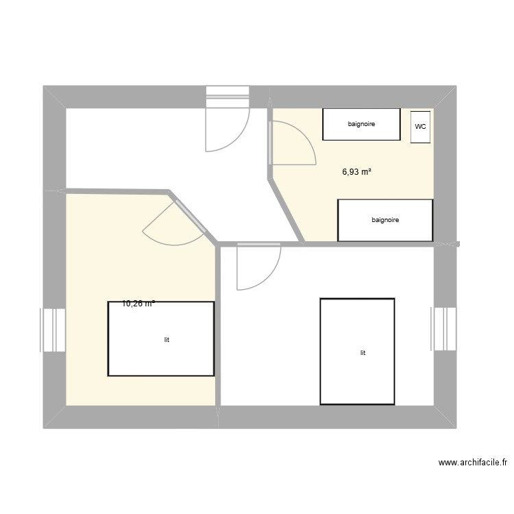 labo2. Plan de 2 pièces et 17 m2