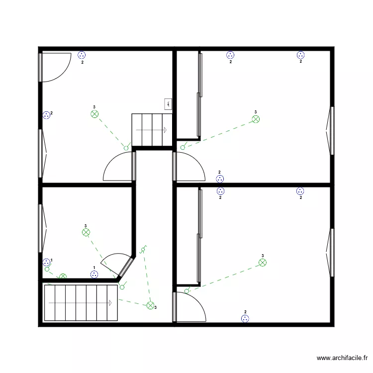 Electricité étage maison CROIX. Plan de Electricité étage maison CROIX. Plan de
