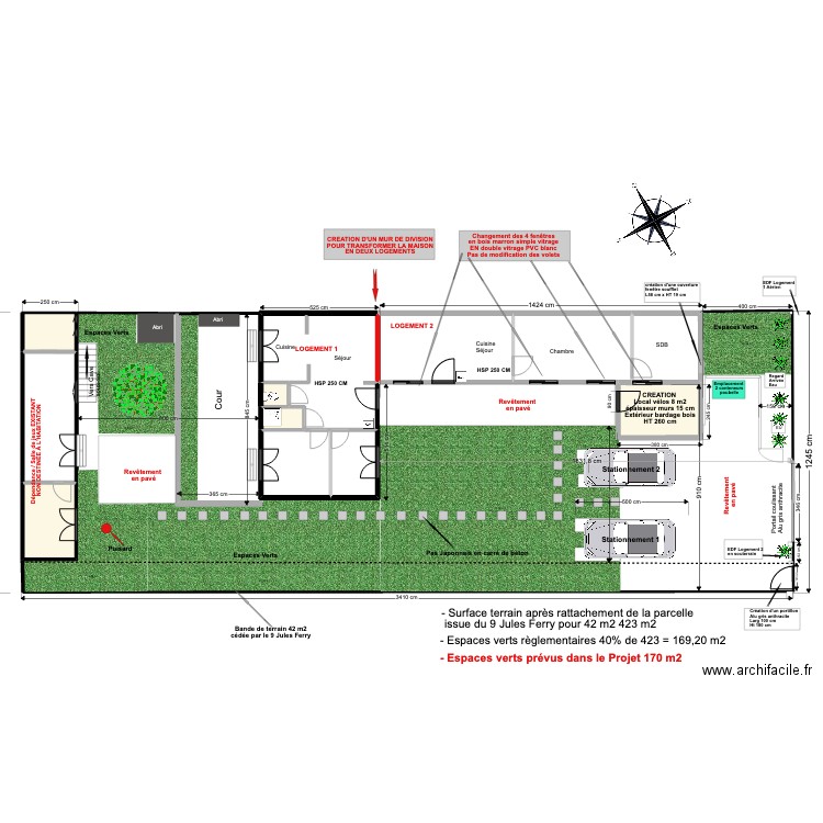 MASSE JULES FERRY 11 2022 pour urba. Plan de 12 pièces et 112 m2