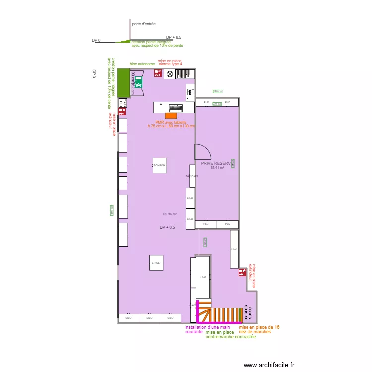 MODIF SIMPLEMENT VRAC RDC APRES TRAVAUX. Plan de 