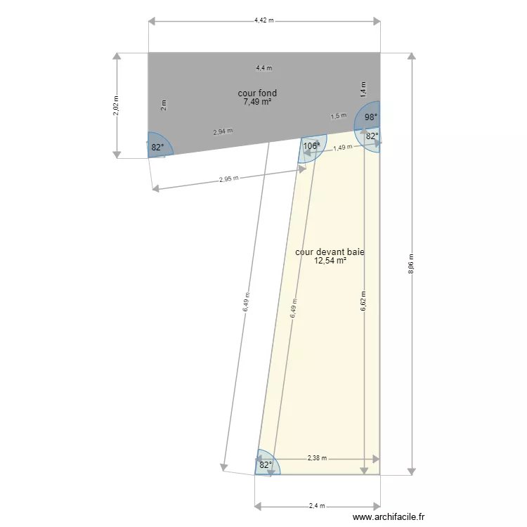 terrasse Champtoc&eacute;. Plan de 