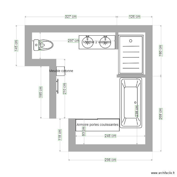 salle de bain. Plan de 0 pièce et 0 m2