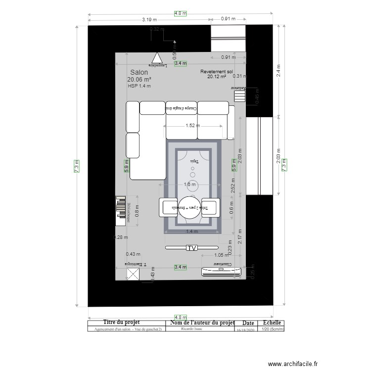 Agencement salon plan vue de gauche 2. Plan de 0 pièce et 0 m2