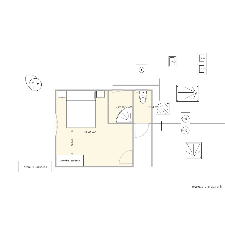Chambre parentale V1. Plan de 0 pièce et 0 m2