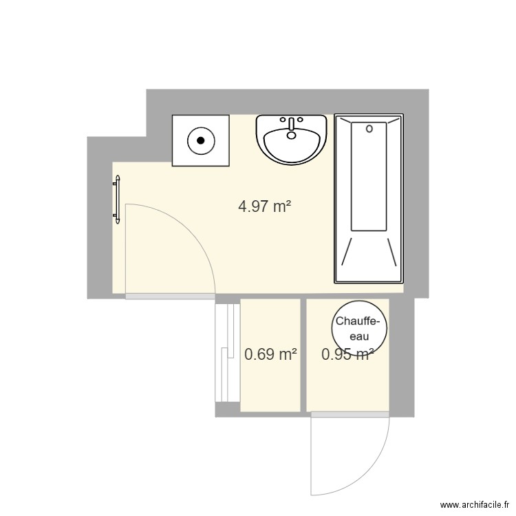 Plan Salle de bain et Placard x2. Plan de 0 pièce et 0 m2