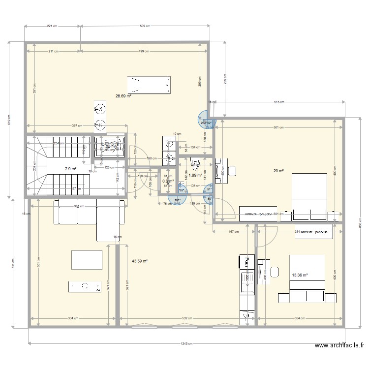 comble poutre. Plan de 0 pièce et 0 m2