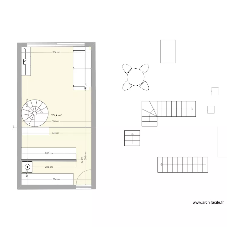 atelier appt n&deg;2 - version 2. Plan de 