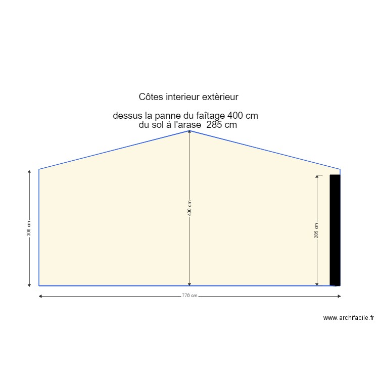 cotes. Plan de 0 pièce et 0 m2