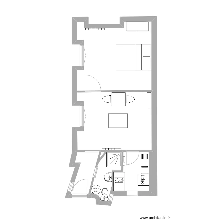 appartement 73 Crozatier avant. Plan de 