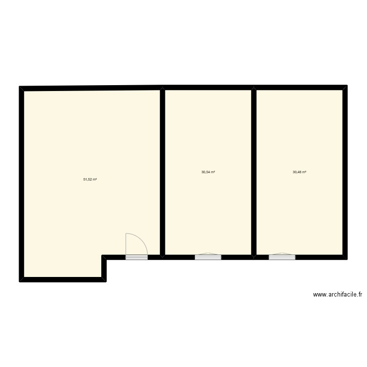 VILLIERS BASE. Plan de 3 pièces et 113 m2