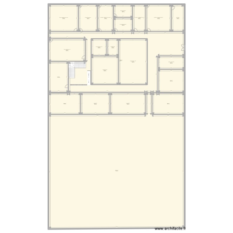 plan bâtiments Sorgues  M. Chanel. Plan de 69 pièces et 4705 m2