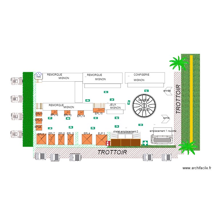 dessin plan marché. Plan de 0 pièce et 0 m2