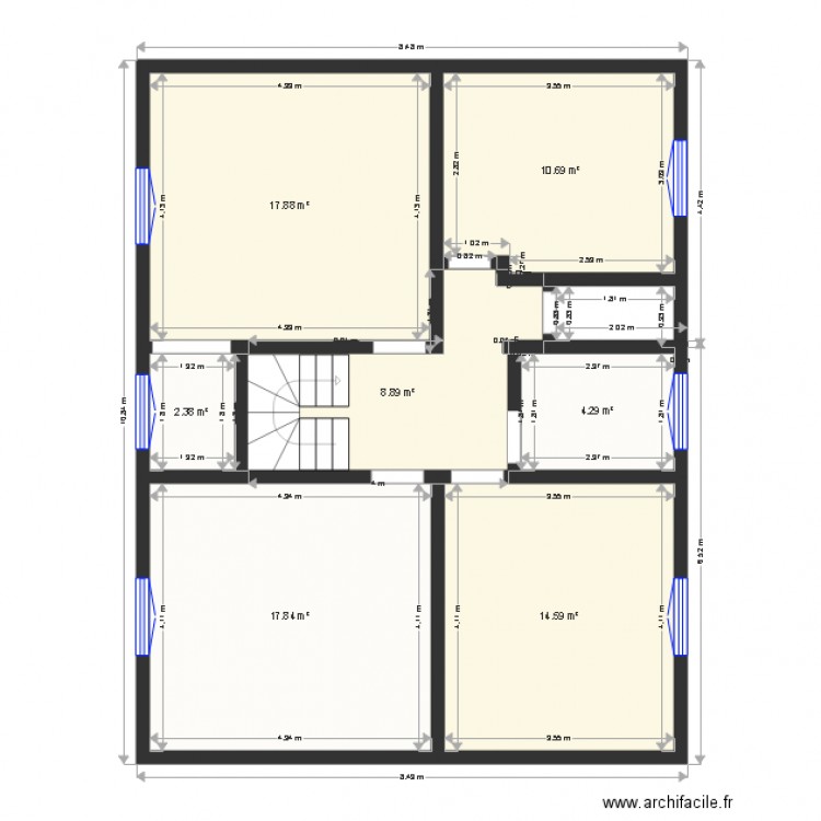 R+1 SPASAD LA ROSERAIE. Plan de 7 pièces et 77 m2